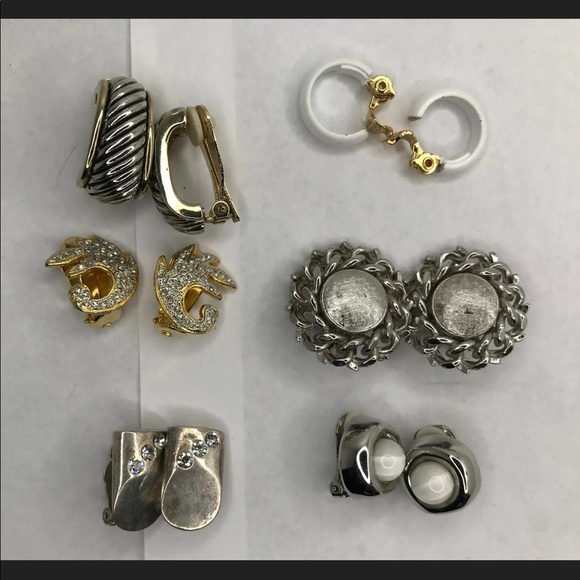 Vintage Clip On Earrings bundle 6 Pairs All good - Picture 4 of 11